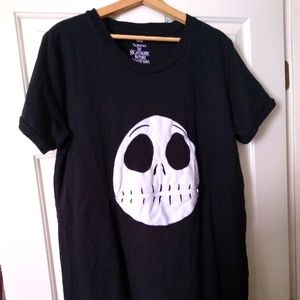 Nightmare Before Christmas Long Shirt Jack Zippered Mouth Hidden Pouch RARE.